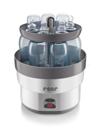 Sterilizator biberoane cu abur fierbinte, capacitate 6 biberoane, oprire automata, Reer VapoMax 36010