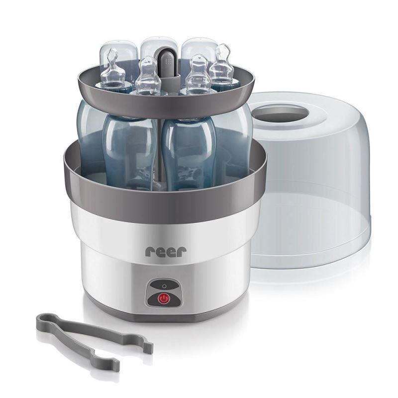 Sterilizator biberoane cu abur fierbinte, capacitate 6 biberoane, oprire automata, Reer VapoMax 36010