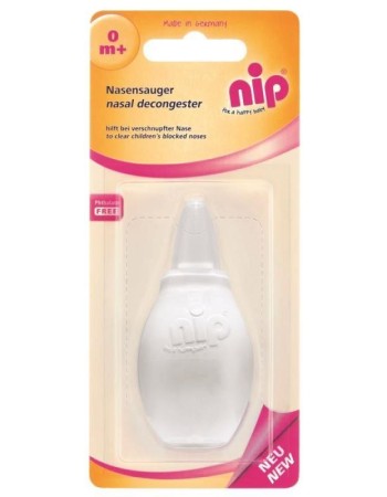 Aspirator nazal pentru bebelusi, manual, cu pompita, 0+ luni, Nip 37074