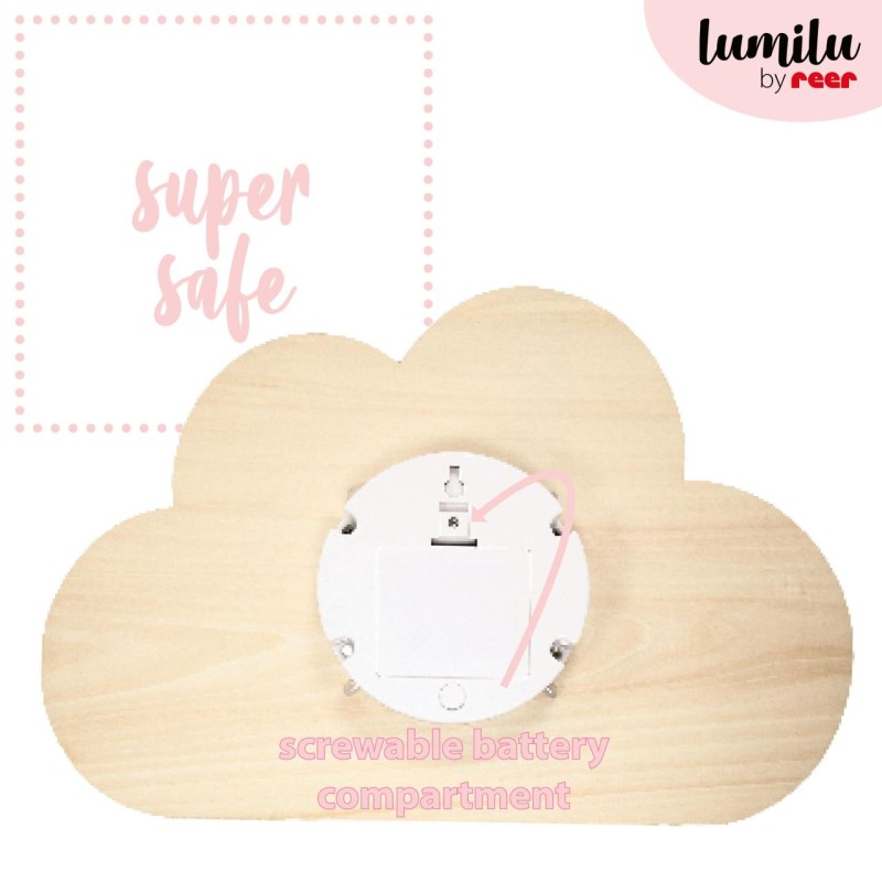 Lampa de veghe de perete, cu led, lumina reglabila si oprire cronometrata, forma nor, Lumilu Silhouette Cloud, Reer