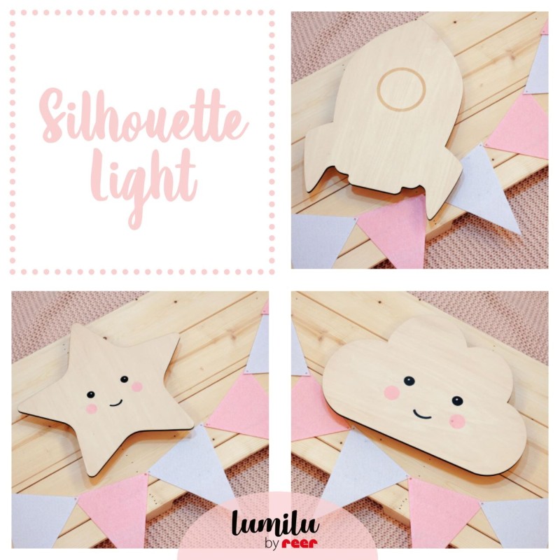 Lampa de veghe de perete, cu led, lumina reglabila si oprire cronometrata, forma nor, Lumilu Silhouette Cloud, Reer