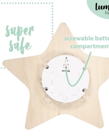 Lampa de veghe de perete, cu led, lumina reglabila si oprire cronometrata, forma stea, Lumilu Silhouette Star, Reer