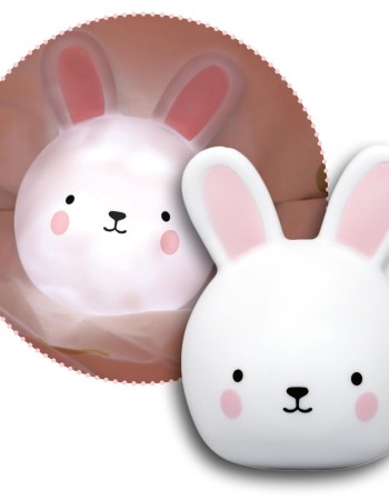 Lampa de veghe si veioza cu touch, 2in1, prindere perete, cu led, lumina reglabila si oprire cronometrata, forma iepuras, Lumilu Touch Light Bunny, Reer