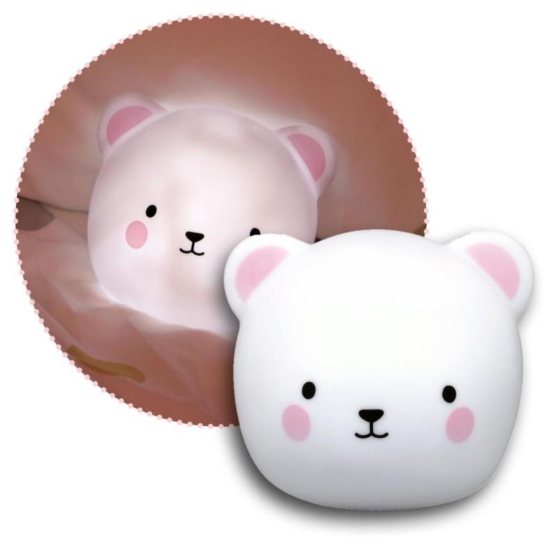 Lampa de veghe si veioza cu touch, 2in1, prindere perete, cu led, lumina reglabila si oprire cronometrata, forma ursulet, Lumilu Touch Light Bear, Reer