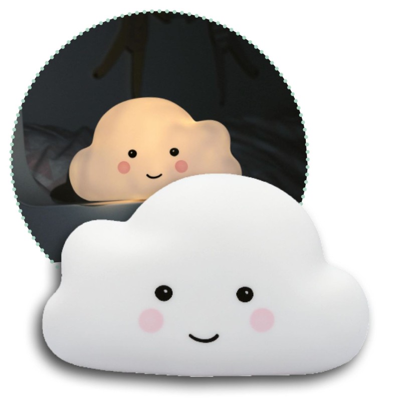 Lampa de veghe cu LED, cu oprire cronometrata, forma nor, alba, Lumilu Sweet Dreams Cloud, Reer