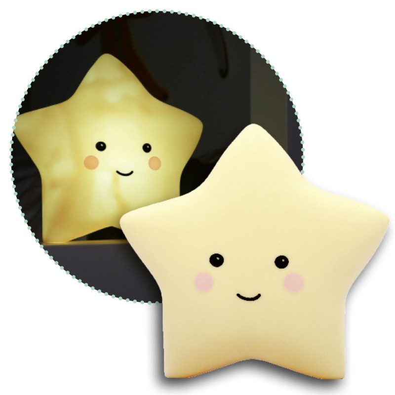 Lampa de veghe cu LED, cu oprire cronometrata, forma stea, galbena, Lumilu Sweet Dreams Star, Reer