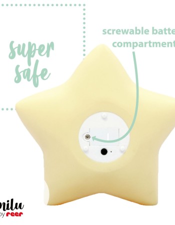 Lampa de veghe cu LED, cu oprire cronometrata, forma stea, galbena, Lumilu Sweet Dreams Star, Reer