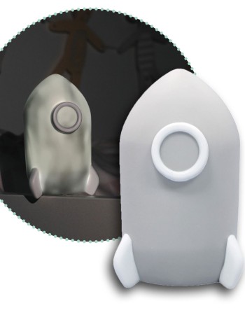 Lampa de veghe cu LED, cu oprire cronometrata, forma racheta, gri, Lumilu Sweet Dreams Rocket, Reer