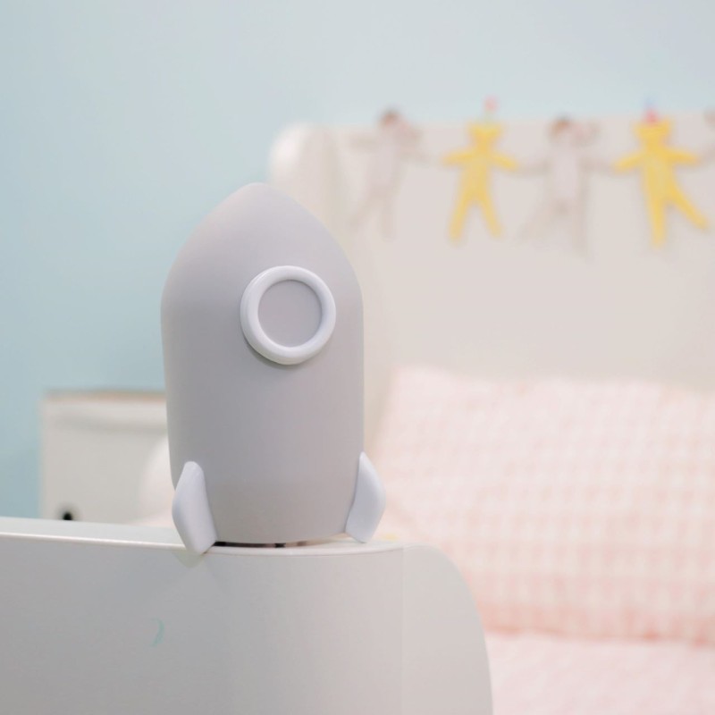 Lampa de veghe cu LED, cu oprire cronometrata, forma racheta, gri, Lumilu Sweet Dreams Rocket, Reer