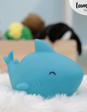 Lampa de veghe cu LED, cu oprire cronometrata, forma rechin, albastra, Lumilu Sea Life Shark, Reer