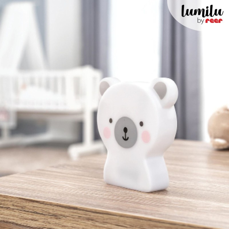 Lampa de veghe cu LED, cu oprire cronometrata, forma ursulet, alba, Lumilu Cute Friends Bear, Reer