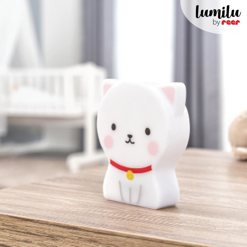 Lampa de veghe cu LED, cu oprire cronometrata, forma pisicuta, alba, Lumilu Cute Friends Cat, Reer
