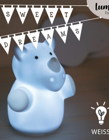 Lampa de veghe cu LED, forma rinocer, albastra, Lumilu Mini Zoo Rhino, Reer