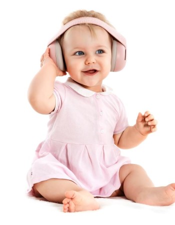 Casti antifonice pentru bebelusi, ofera protectie auditiva, SNR 25, roz, 12+ luni, Reer SilentGuard Baby Girl 53074