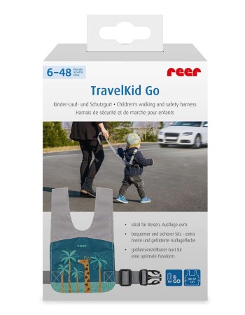 Ham de siguranta si mers pentru bebelusi, reglabil, cu frau de ghidare detasabil, Reer Travelkid Go 53132