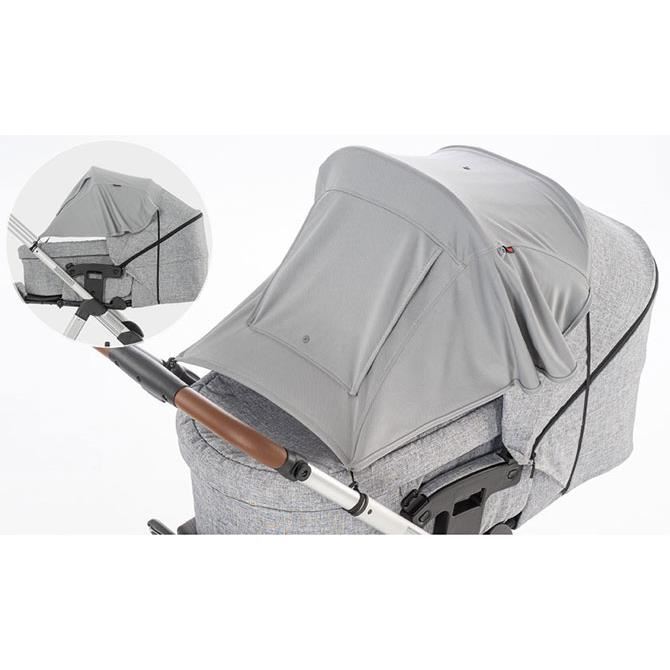 Parasolar premium pentru carucioare bebelusi, protectie solara UPF 50+, gri, Reer ShineSafe Premium