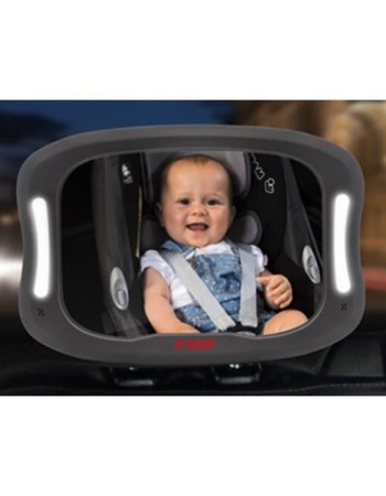 Oglinda de siguranta auto cu LED pentru monitorizare bebelusi, prindere pe tetiera, Reer BabyView 86101