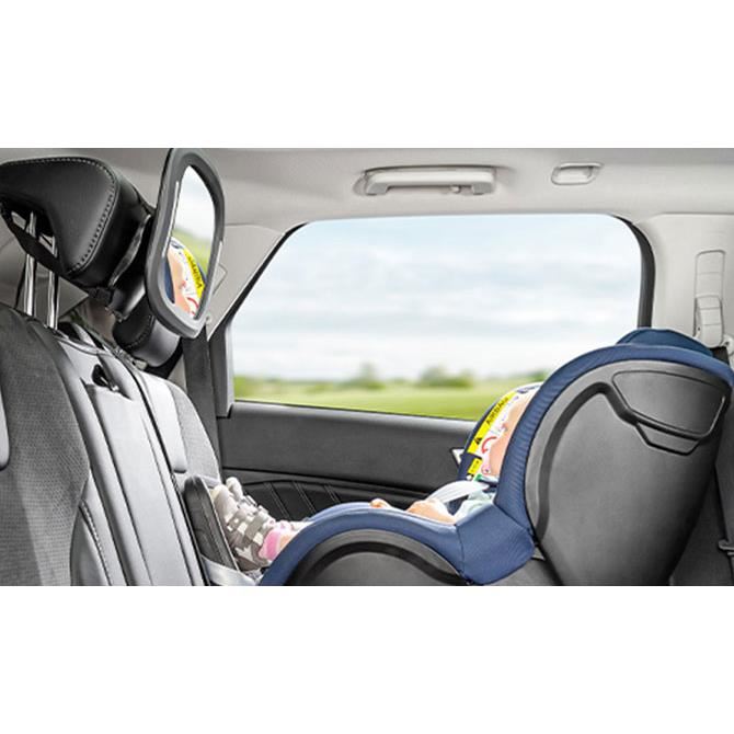 Oglinda de siguranta auto cu LED pentru monitorizare bebelusi, prindere pe tetiera, Reer BabyView 86101