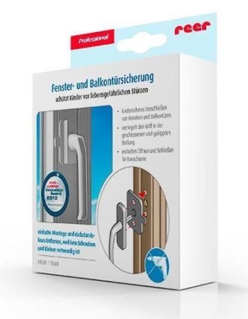 Siguranta pentru usi de balcon si ferestre, fara gaurire sau lipire, alba, Reer WinLock 70010