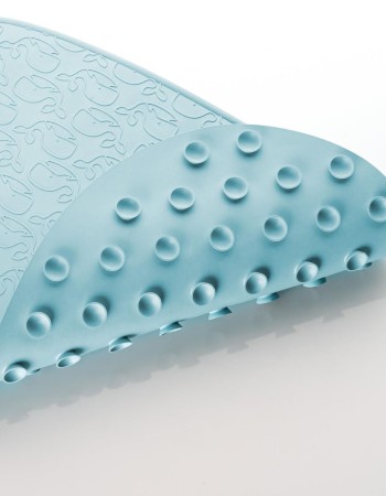 Covoras de baie antialunecare cu ventuze, din cauciuc natural, antibacterian, dreptunghiular, 97 x 36 cm, albastru, MyHappyBath Mat XL, Reer 76033