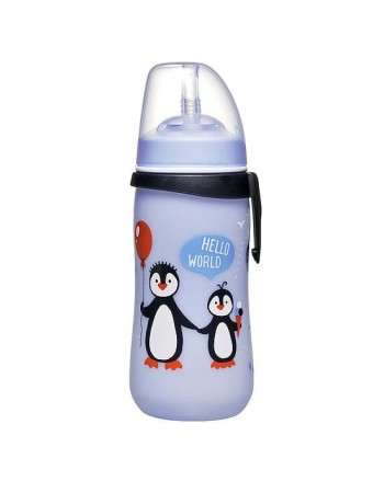 Cana de baut cu pai din silicon Straw Cup Boy, antipicurare, clip de prindere, 330 ml, de la 12 luni, nip 35067