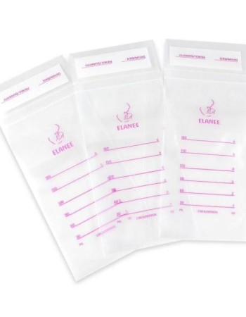 Pungi depozitare lapte matern la congelator, 180 ml, gradate, 20 bucati, ELANEE 710-00