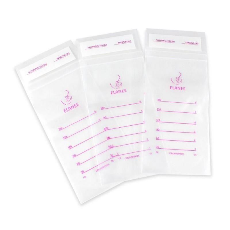 Pungi depozitare lapte matern la congelator, 180 ml, gradate, 20 bucati, ELANEE 710-00