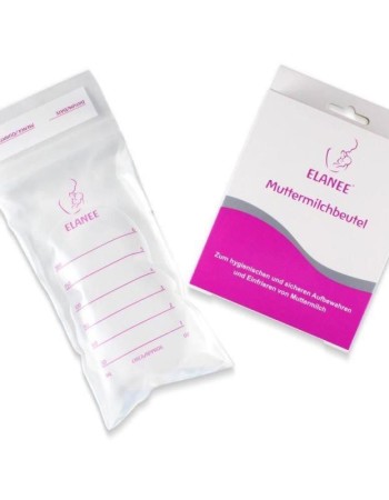 Pungi depozitare lapte matern la congelator, 180 ml, gradate, 20 bucati, ELANEE 710-00