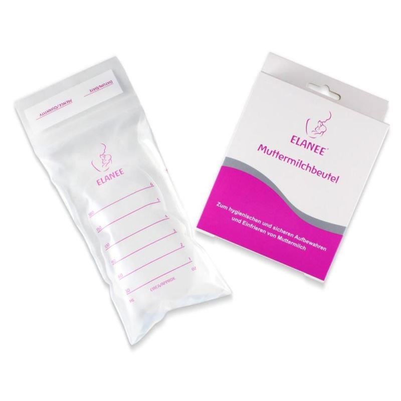 Pungi depozitare lapte matern la congelator, 180 ml, gradate, 20 bucati, ELANEE 710-00