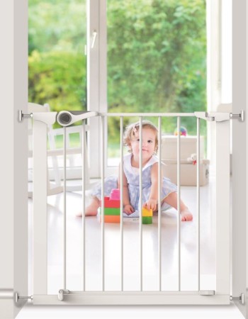 Poarta de siguranta Noma Easy Fit, presiune, 75-82 cm, metal alb, N93439