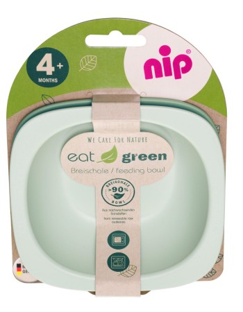 Set 2 castroane Eat Green pentru mancarea copiilor, din plastic bio, lavabile in masina de spalat vase, 4+ luni, nip 37065