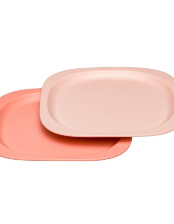 Set 2 farfurii intinse Eat Green pentru mancarea copiilor, din plastic bio, lavabile in masina de spalat vase, 4+ luni, nip 37068