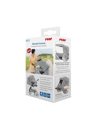 Parasolar premium pentru carucioare bebelusi, protectie solara UPF 50+, gri, Reer ShineSafe Premium