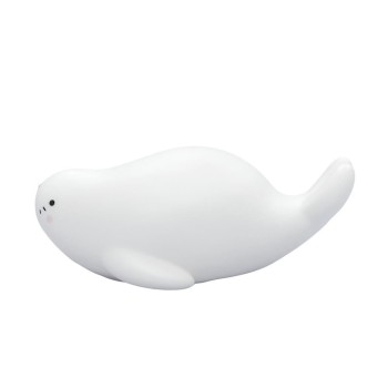 Lampa de veghe si veioza cu LED, lumina reglabila si functie oprire cronometrata, forma foca, alba, Lumilu Lazy Friends Seal, Reer