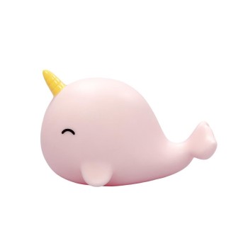 Lampa de veghe cu LED, cu oprire cronometrata, forma delfin unicorn, roz, Lumilu Sea Life Narwhal