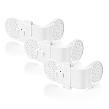 Set 3 sigurante sertare & dulapuri REER 71080 – Blocare tripla, montaj fara gaurire