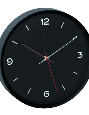 Ceas silentios de perete, analog, negru, monocrom, design minimalist