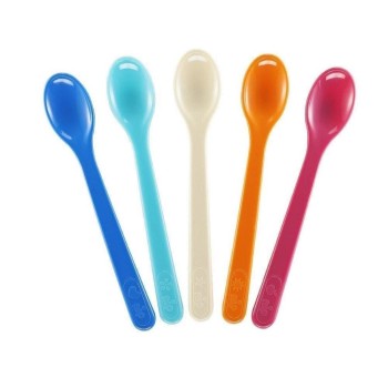 Set 5 lingurite colorate cu coada scurta pentru bebelusi, 4+ luni, nip 37078