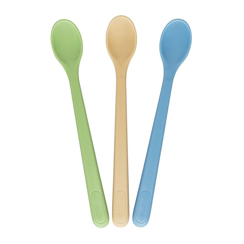 Set 3 lingurite colorate cu coada lunga pentru bebelusi, 4+ luni, nip 37079