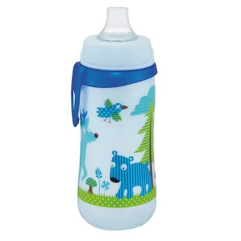 Cana de baut First Cup Boy, adaptor de baut antipicurare din silicon, clip de prindere, 330 ml, de la 12 luni, nip 35049