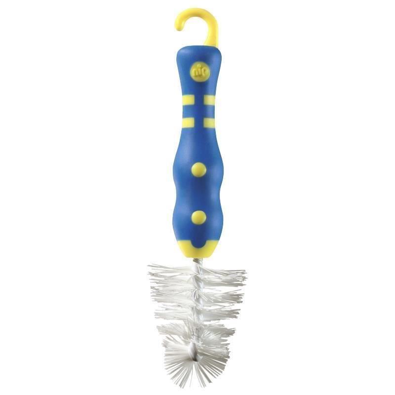 Perie mini pentru tetine si accesorii biberoane, cu maner antialunecare, 0+ luni, nip 37011
