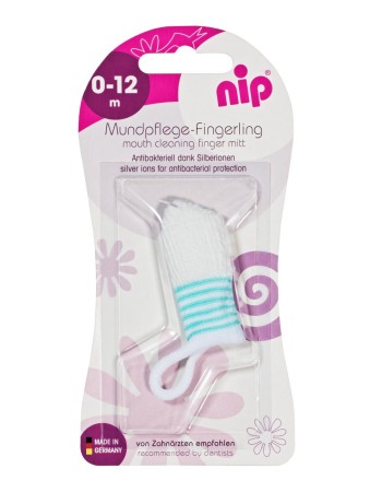 Periuta de dinti pentru bebelusi, antibacteriana cu ioni de argint, folosire pe deget, 0-12 luni, nip 37070