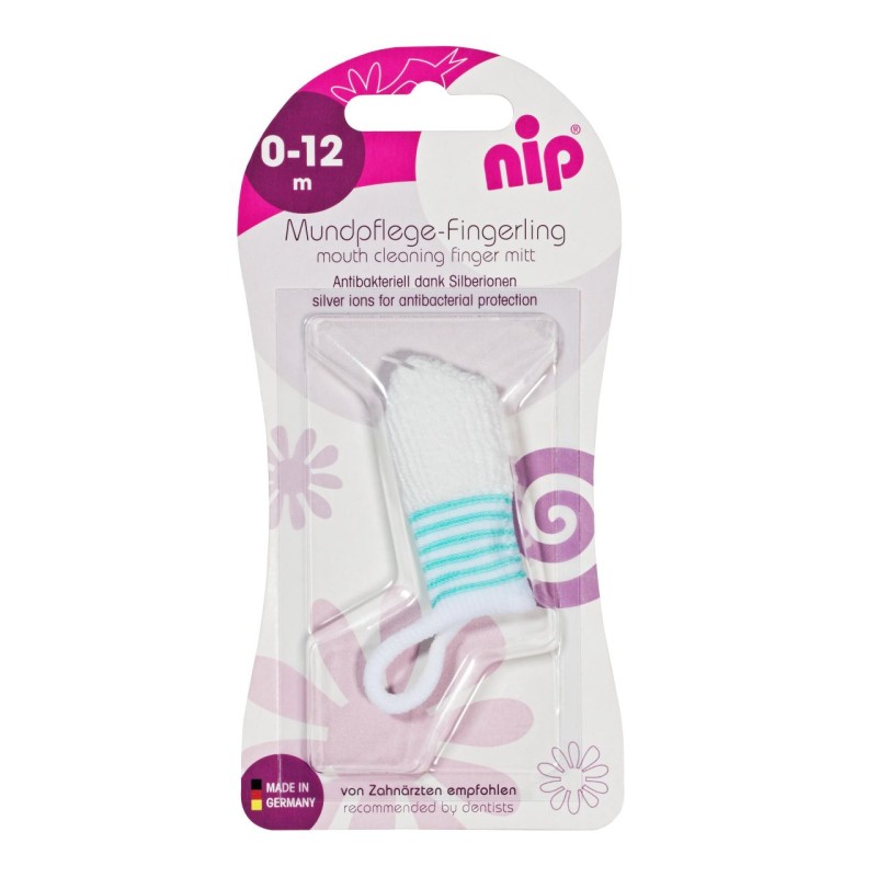 Periuta de dinti pentru bebelusi, antibacteriana cu ioni de argint, folosire pe deget, 0-12 luni, nip 37070
