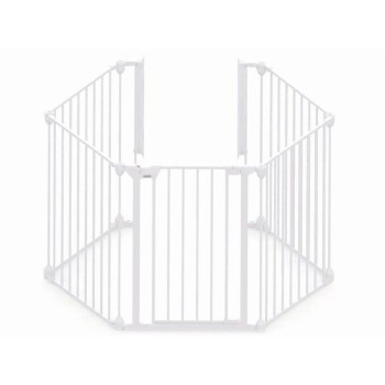 Tarc de siguranta modular cu 5 panouri, metal alb, Noma, N94047
